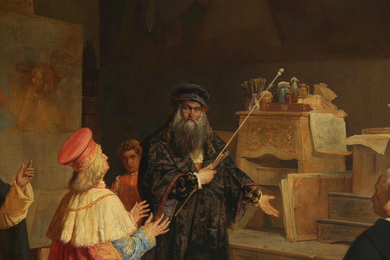 Ludovico il Moro in visita a Leonardo da Vinci nel Refettorio del Convento di Santa Maria delle Grazie - dettaglio